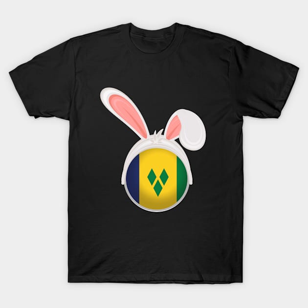 happy easter St Vincent and the Grenadines bunny ears flag cute designs T-Shirt by D_designs